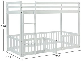 ΠΑΙΔΙΚΗ ΚΟΥΚΕΤΑ ΜΕ ΠΑΡΚΑΚΙ PLAYKID HM703.03 ΞΥΛΟ ΠΕΥΚΟΥ ΛΕΥΚΟ ΓΙΑ 190x90εκ (1 Τεμμάχια)
