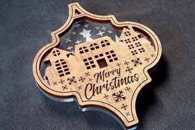 Intra απο ξύλο plywood 3mm-4mm πάχος Χριστουγεννιάτικο στολίδι Δίασταση 8x8 cm INTRAFABR-78627648