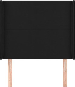 vidaXL Κεφαλάρι με Πτερύγια Μαύρο 93x16x118/128 εκ. Συνθ. Δέρμα
