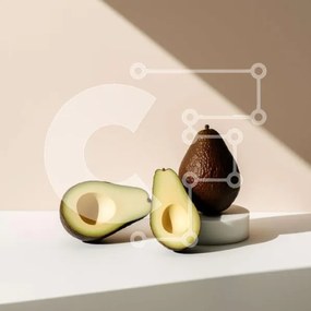 Σετ των 2 Intra Συλλεκτικό Ξύλινο Παζλ Plywood 4mm - Δύο μισά αβοκάντο σε λευκή επιφάνεια Σε Ξύλινο Κουτί - Διαστάσεις: 10x10 cm – 25 κομμάτια