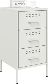 vidaXL Κομοδίνο Λευκό 36x39x68 εκ. από Χάλυβα