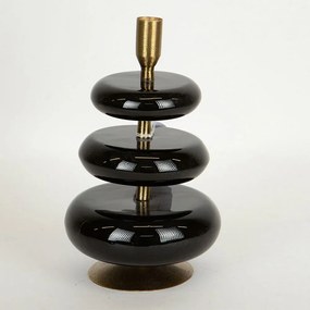 Κηροπήγιο Μεταλλικό 752-24076 15x15x23cm Black-Gold Estheti Home Μέταλλο