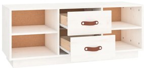 vidaXL Έπιπλο Τηλεόρασης Λευκό 100 x 34 x 40 εκ. από Μασίφ Ξύλο Πεύκου
