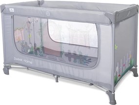 BABY COT SWEET HOME 2 LAYERS WITH ROOF GREY