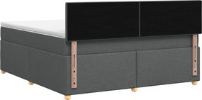 vidaXL Κρεβάτι box spring με στρώμα Σκούρο Γκρι 140 x 190 cm Ύφασμα