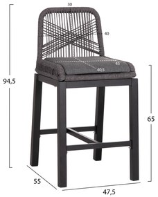 ΣΚΑΜΠΟ ΜΠΑΡ ΜΕΣ.ΥΨΟΥΣ HOWARD HM5791.23 ΜΑΥΡΟ ΑΛΟΥΜΙΝΙΟ--ΓΚΡΙ ΣΧΟΙΝΙ 47,5x55x94,5Υεκ. (1 Τεμμάχια)