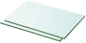 vidaXL Ράφια Πάνελ 2 τεμ. Διάφανα 30 x 15 εκ. Γυάλινα