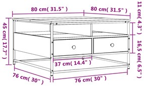 ΤΡΑΠΕΖΑΚΙ ΣΑΛΟΝΙΟΥ SONOMA ΔΡΥΣ 80 X 80 X 45 ΕΚ. ΕΠΕΞΕΡΓ. ΞΥΛΟ 835290