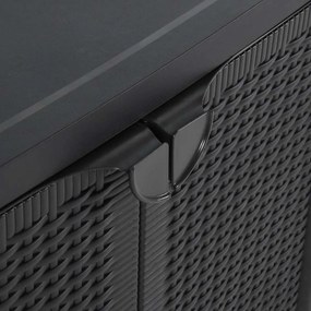 vidaXL Ντουλάπι Αποθήκευσης Κήπου Μαύρο 65x45x88 εκ. από Ρατάν PP