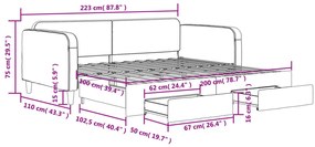 Καναπές Κρεβάτι Συρόμενος Taupe 100x200εκ. Υφασμάτινος Συρτάρια - Μπεζ-Γκρι