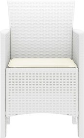 vidaXL Καρέκλα Κήπου 4 pcs Λευκό 53 x 49 x 85 εκ. Πολυπροπυλένιο