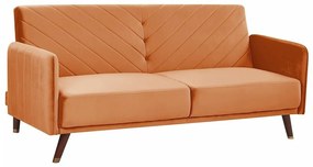 Καναπές κρεβάτι Berwyn 120, Λειτουργία ύπνου, Πορτοκαλί, 200x95x87cm, Πόδια: Ξύλο,Μερικώς συναρμολογημένο, Ευκάλυπτος