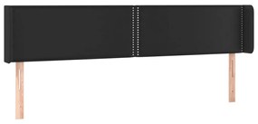 vidaXL Κεφαλάρι Κρεβατιού LED Μαύρο 163x16x78/88 εκ. Συνθετ. Δέρμα