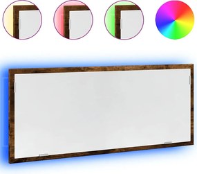 vidaXL LED Καθρέφτης Μπάνιου Καπνιστή Δρυς 100x8,5x37εκ. Επεξεργ. Ξύλο