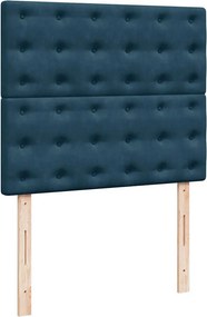 vidaXL Κρεβάτι Boxspring με Στρώμα Μπλε 120x190 εκ. Βελούδινο