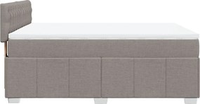 vidaXL Κρεβάτι Boxspring με Στρώμα Taupe 140x200 εκ. Υφασμάτινο