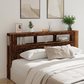 LED κεφαλάρι Παλιό ξύλο 200x18,5x103,5 cm Κατασκευασμένο ξύλο - Καφέ