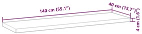 Ράφι Κρεμαστό 140x40x4 εκ. Ακατέργαστο Μασίφ Ξύλο Ακακίας - Καφέ