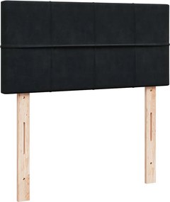 vidaXL Κρεβάτι Boxspring με Στρώμα Μαύρο 90x190 εκ. Βελούδινο