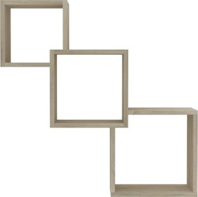 vidaXL Ράφια Κύβοι Τοίχου Χρώμα Sonoma Δρυς 68x15x68 εκ. Επεξ. Ξύλο