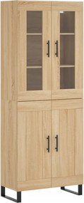 vidaXL Ντουλάπι Sonoma δρυς 69,5 x 34 x 180 εκ. από Επεξεργασμένο Ξύλο