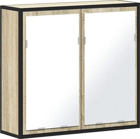vidaXL Ντουλάπι Καθρέφτη Μπάνιου Sonoma Δρυς 65 x 20 x 60 εκ. από Τεχνητό Ξύλο