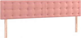 vidaXL Κρεβάτι Boxspring με Στρώμα Ροζ 180x200 εκ. Βελούδινο