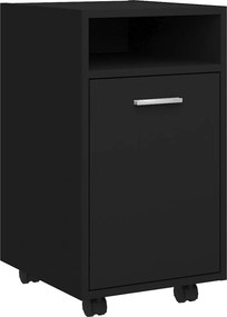 vidaXL Βοηθητικό Ντουλάπι με Τροχούς Μαύρο 33x38x60 εκ από Επεξ. Ξύλο