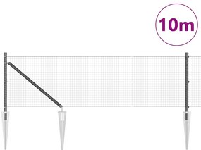 vidaXL Φράχτης με Στήλες. Γκρι 0.8 x 10 m Ατσάλι