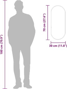 vidaXL Καθρέφτης Τοίχου Οβάλ Μαύρος 70x30 εκ.