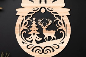 Σετ των 3 Intra απο ξύλο plywood 3mm-4mm πάχος Χριστουγεννιάτικο Στολίδι Δίασταση 8x8 cm INTRAFABR-110144961