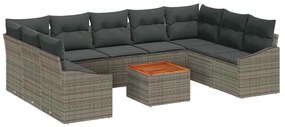 vidaXL Σετ Καναπέ Κήπου 10 pcs Γκρι