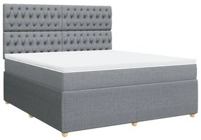 ΚΡΕΒΑΤΙ BOXSPRING ΜΕ ΣΤΡΩΜΑ ΑΝΟΙΧΤΟ ΓΚΡΙ 180X200 ΕΚ. ΥΦΑΣΜΑΤΙΝΟ 3294442