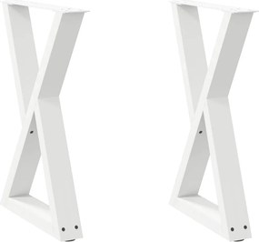 vidaXL Πόδια Τραπεζαρίας 2 τεμ. Λευκά 60x(72-73,3) εκ. Ατσάλι
