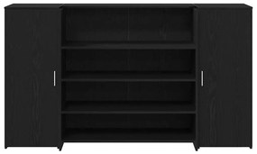 vidaXL Γραφείο υποδοχής Μαύρο Δρυς 180x50x103,5 εκ. Επεξεργασμένο Ξύλο