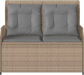 vidaXL Παγκάκι κήπου Μπεζ συνθετικό ρατάν