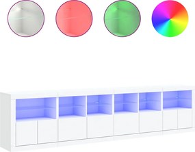 vidaXL Μπουφές με Φώτα LED Λευκός 283x37x67 εκ.