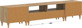 vidaXL 3 Τεμάχια LED Τηλεοπτική Ντουλάπα Artisan Δρυς
