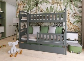IGNAŚ 80x180 graphite bunk bed Lano Furniture