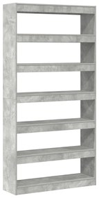 vidaXL Βιβλιοθήκη Γκρι Επεξεργασμένο ξύλο 100 x 30 x 198 εκ. Βιβλιοθήκη