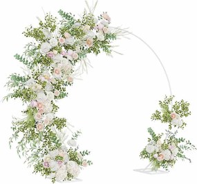 vidaXL Μοναδική Αψίδα Γάμου Λευκό 220 x 45 x 200 εκ. Ατσάλι