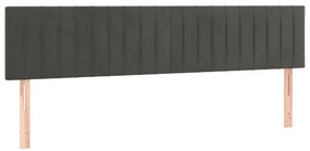 vidaXL Κρεβάτι Boxspring με Στρώμα Σκούρο Γκρι 180x200 εκ. Βελούδινο
