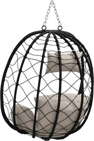 vidaXL Κρεμαστή καρέκλα αυγό Taupe 91,5 x 54,5 x 107 εκ