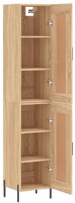 vidaXL Μπουφές Sonoma δρυς 34,5 x 34 x 180 εκ. από Επεξεργασμένο Ξύλο