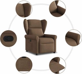 vidaXL Πολυθρόνα Ανακλινόμενη Καφέ Υφασμάτινη