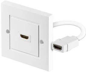 GOOBAY πρίζα τοίχου HDMI 51722, gold-plated, 4K, λευκή