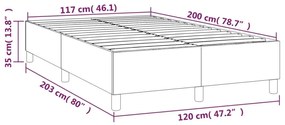 Πλαίσιο Κρεβατιού Boxspring Taupe 120x200 εκ. Υφασμάτινο - Μπεζ-Γκρι