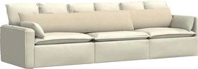 vidaXL Μαξιλάρι Καναπέ 2 pcs Κρεμ 200 x 40 εκ. ύφασμα