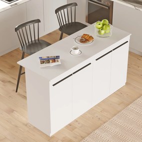 Τραπέζι Κουζίνας Λευκό IGUL 160x60x90