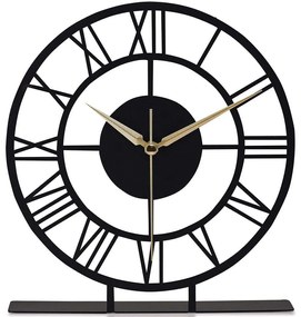 Ρολόι Επιτραπέζιο Roman 901LMN1144 22,5x24cm Black Aberto Design Metal